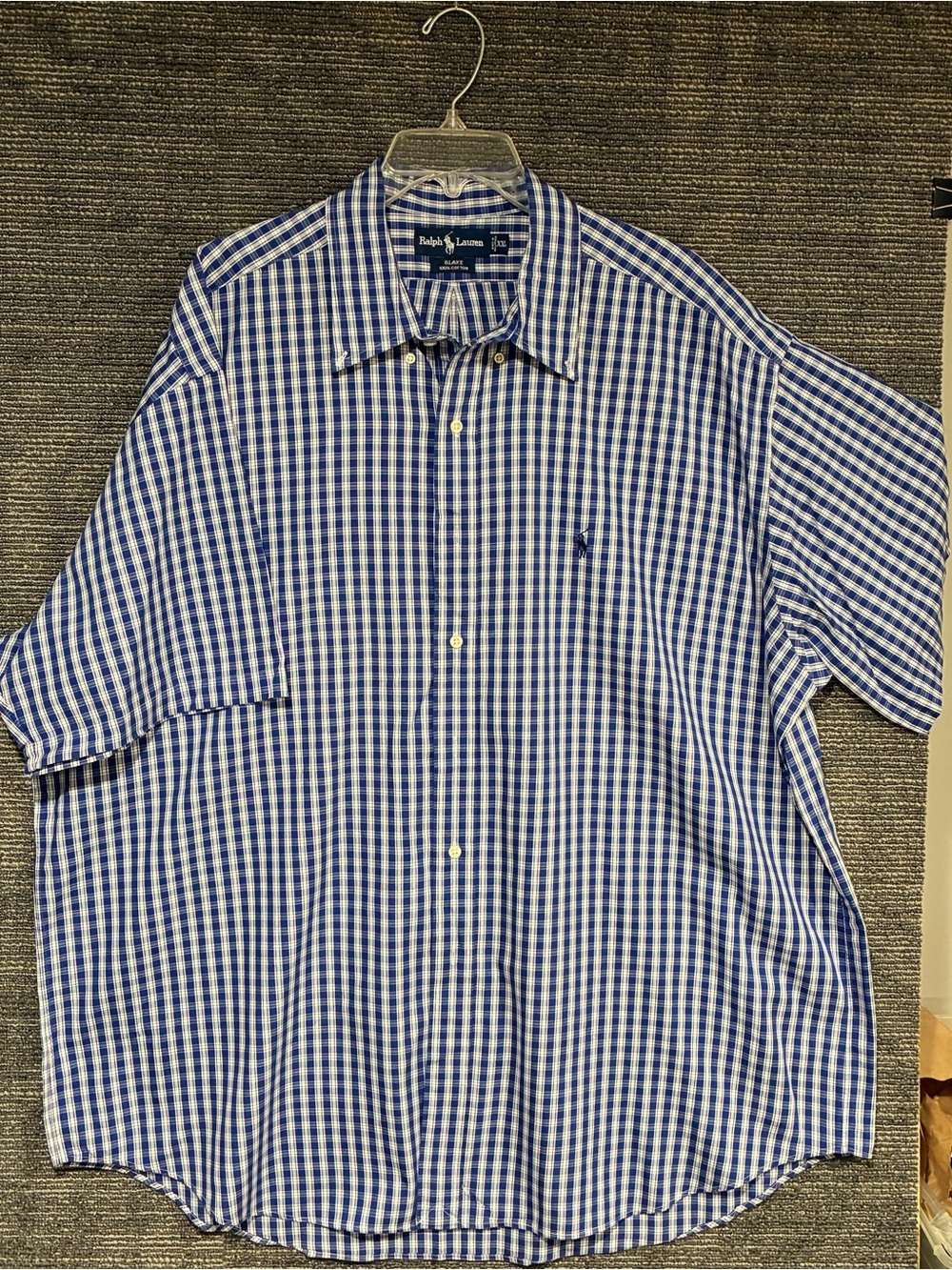 Ralph Lauren Blake Vintage Blue & White Gingham Button-Down Shirt 100% cotton